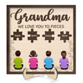 Grandma We Love You To Pieces Personalized 2-Layer Wooden Plaque