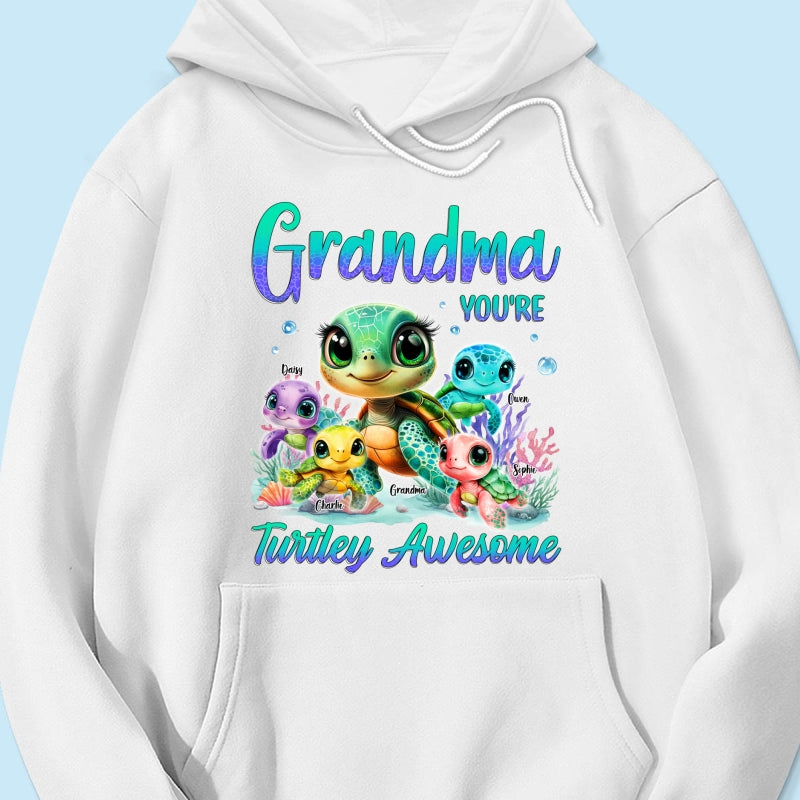 Grandma You're Turtley Awesome Personalized Shirt, Gift for Grandma