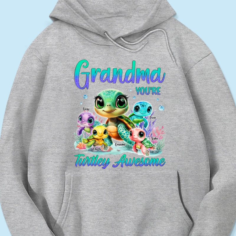 Grandma You're Turtley Awesome Personalized Shirt, Gift for Grandma