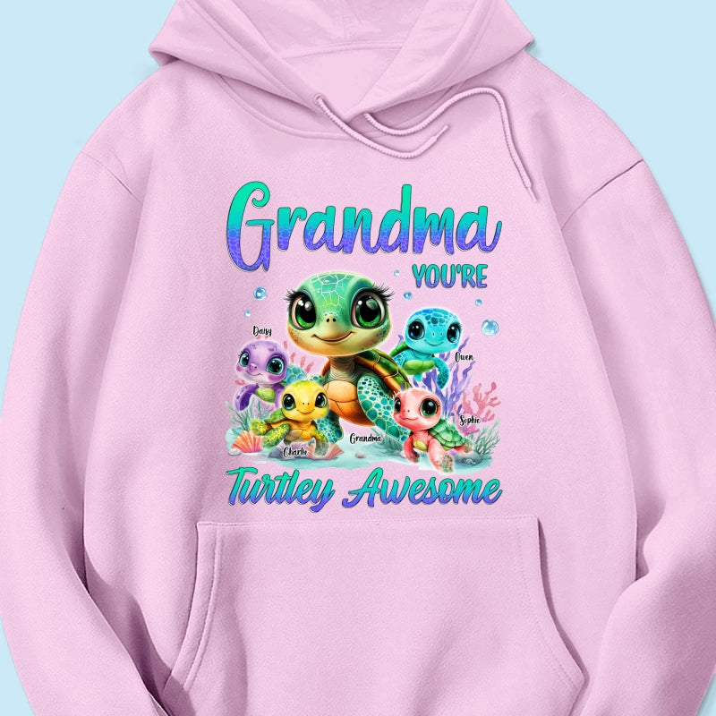 Grandma You're Turtley Awesome Personalized Shirt, Gift for Grandma