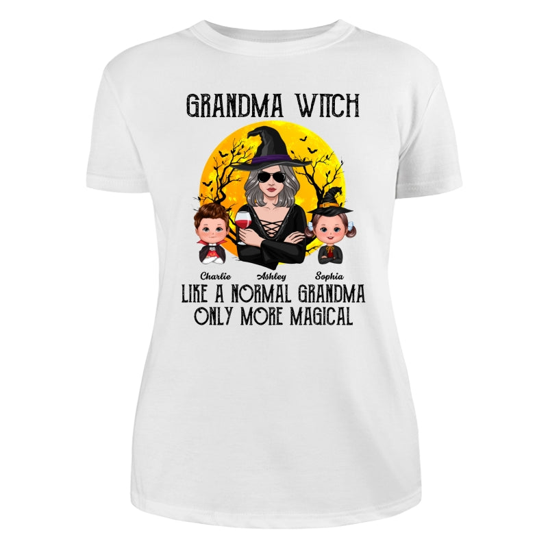 Grandma Witch Halloween Girl Vector Personalized Shirt