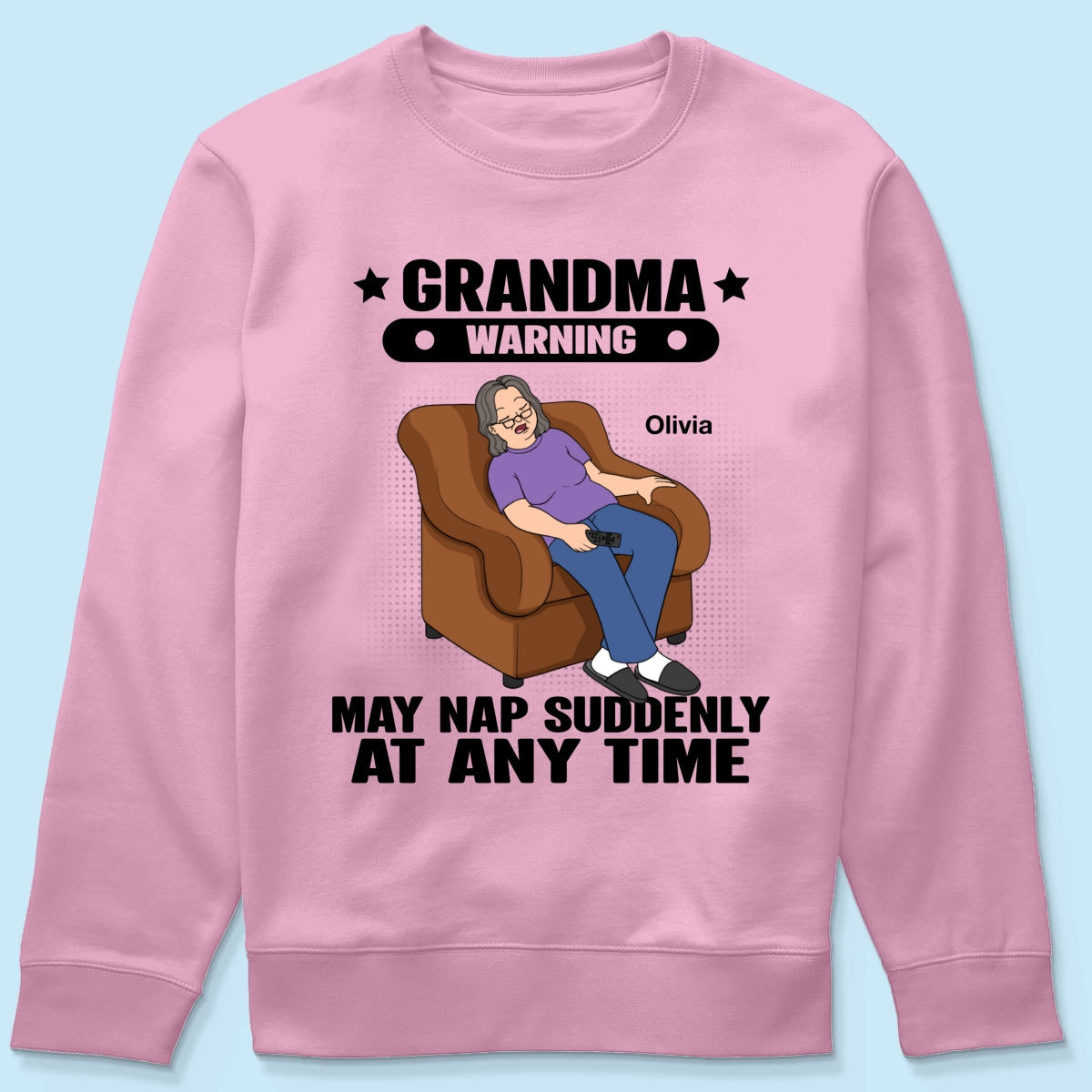Grandma Warning May Nap Suddenly At Any Time Funny Gift For Grandma Personalized Shirt